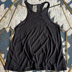 Free People Black Ribbed Tank Top